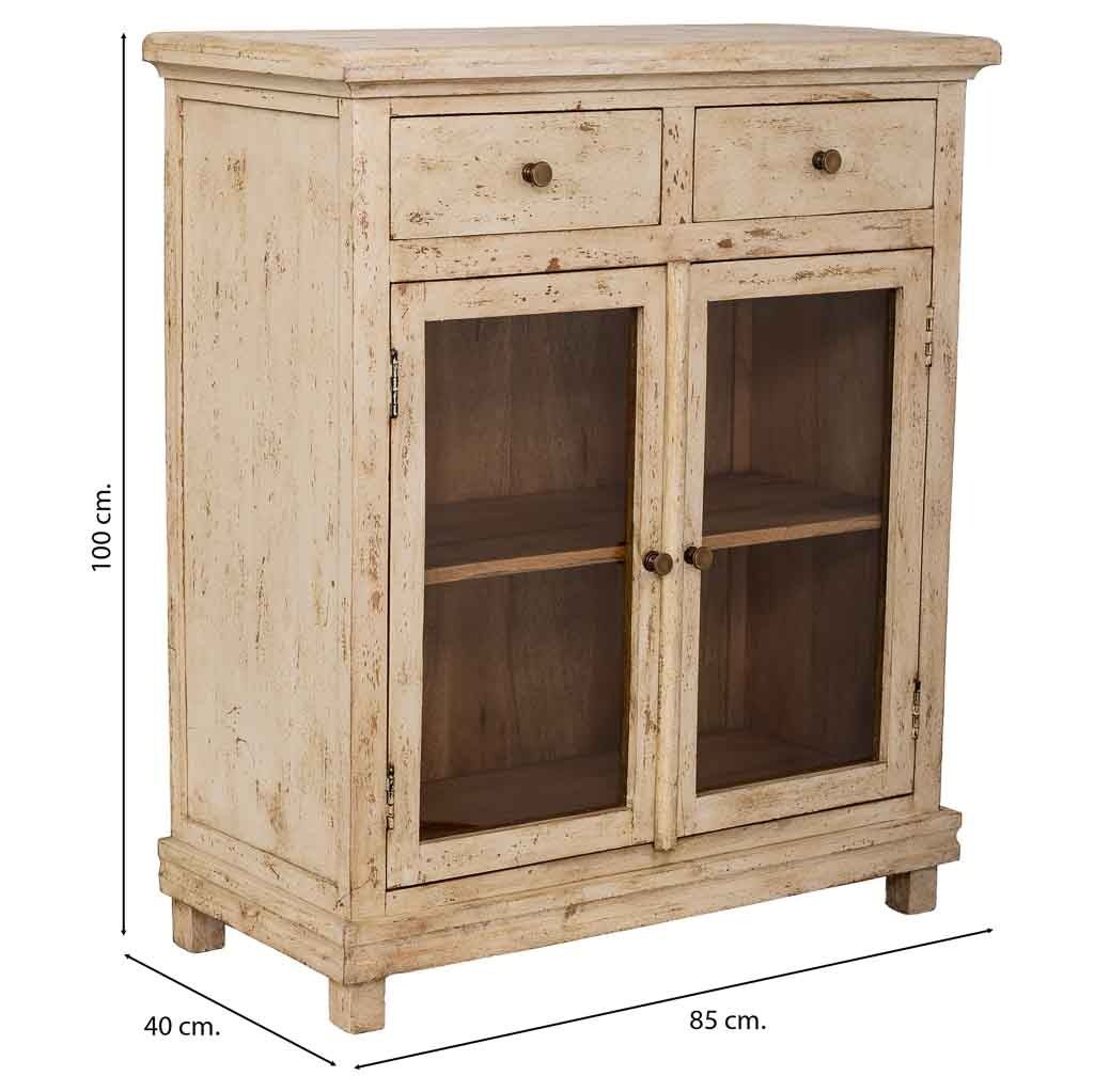 Credenza in legno beige fatta a mano 85x40x100h cm - 3