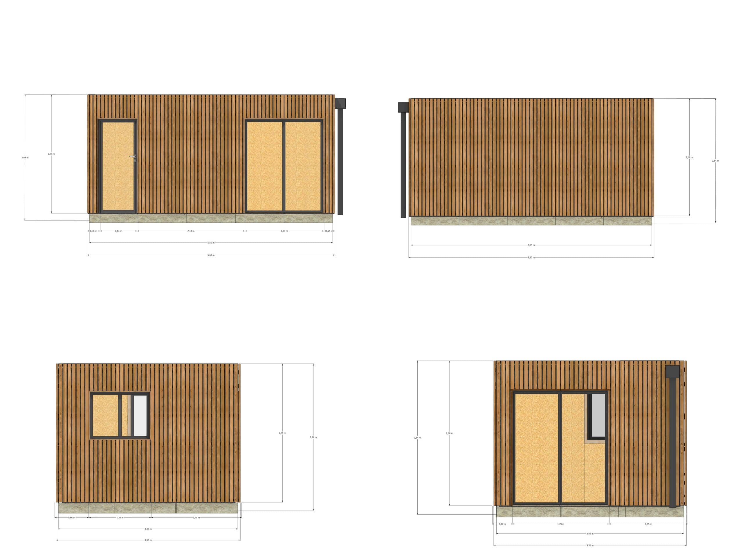 Studio de jardin habitable en bois 5,5 x 3,5 x 2,7 m / menuiseries alu k-line - 4