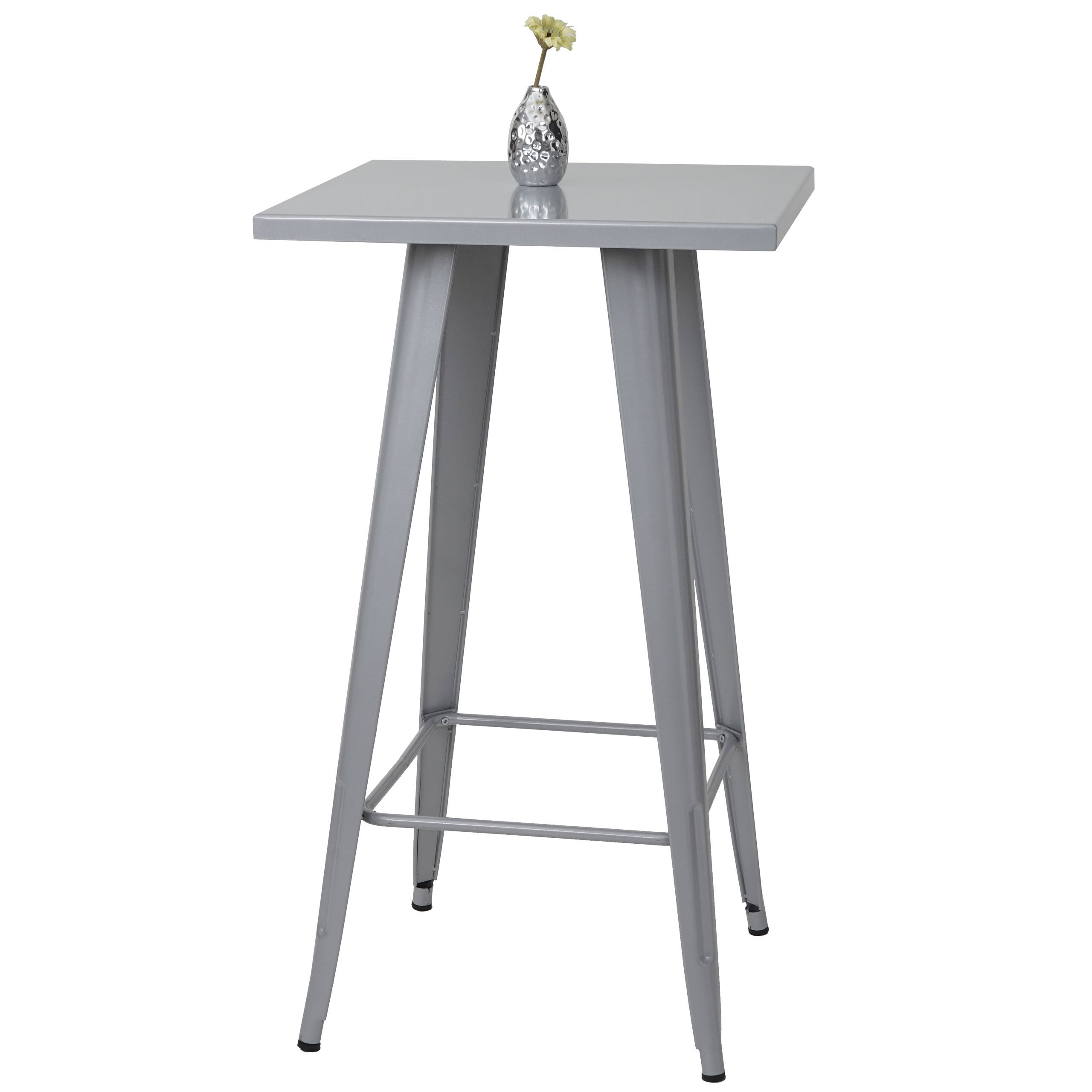 Wysoki stolik HWC-A73, stolik barowy bistro, metalowy wzór przemysłowy 105x60x60cm ~ szary