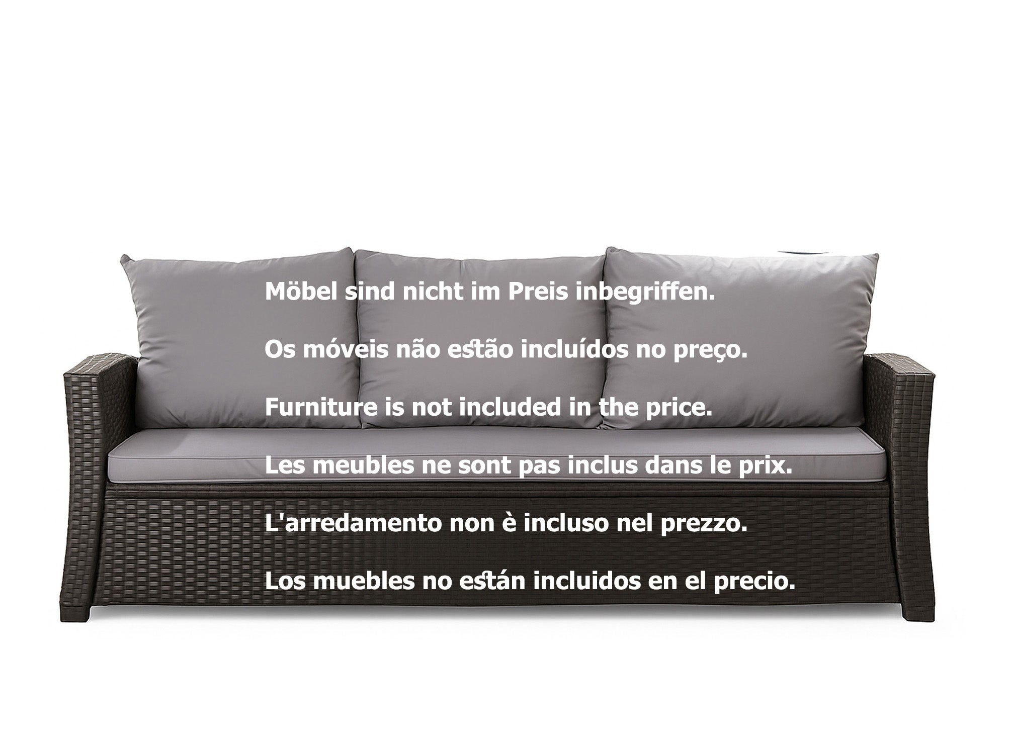 Poduszka ogrodowa na sofę rattanową 110x50x50cm poduszka na meble rattanowe jasna szara, poduszka na balkon taras, poduszki na meble ogrodowe - 2