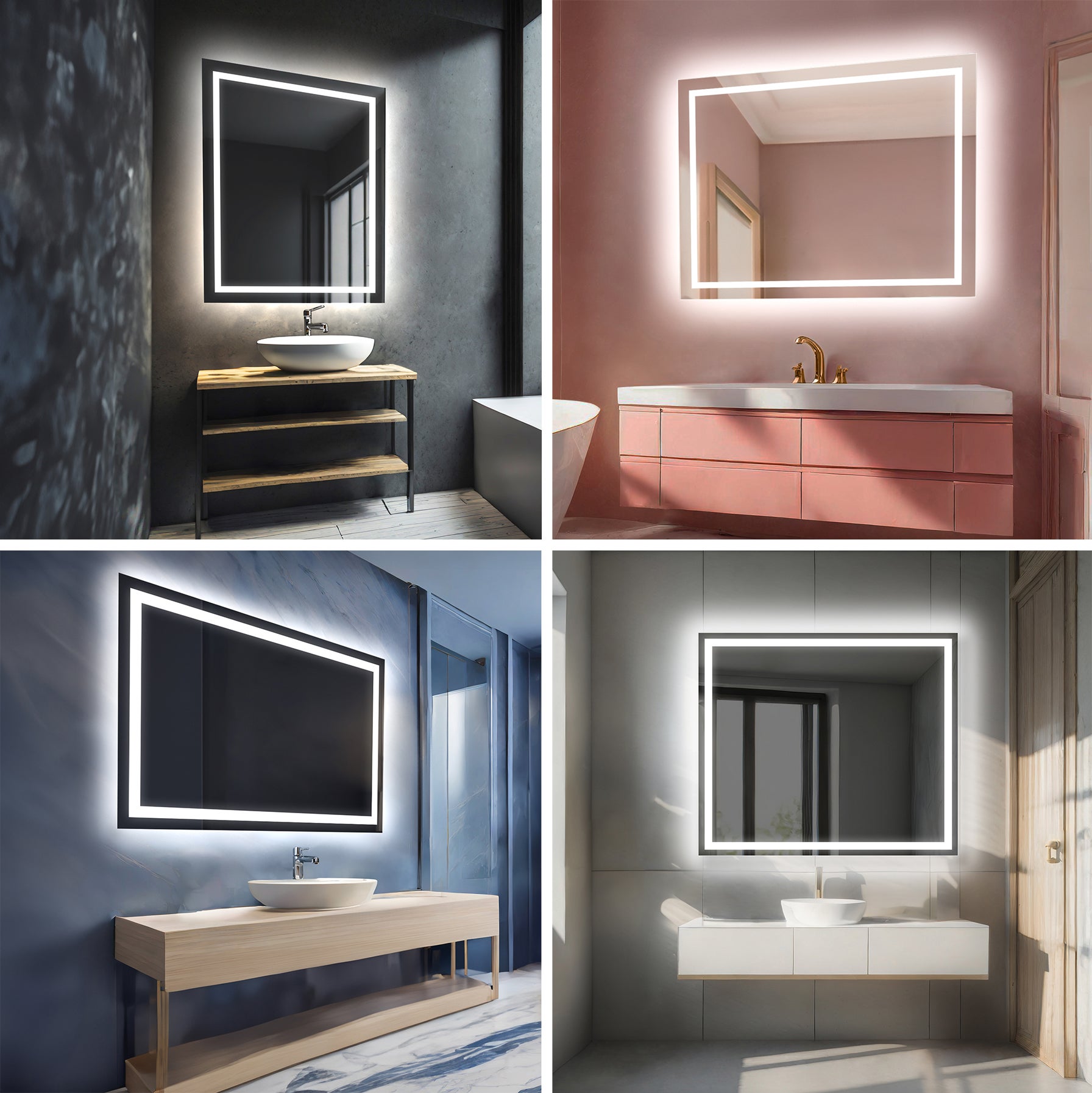 Miroir de Salle de Bain LED Bella - 120x100cm - Blanc Froid 7000K - 8