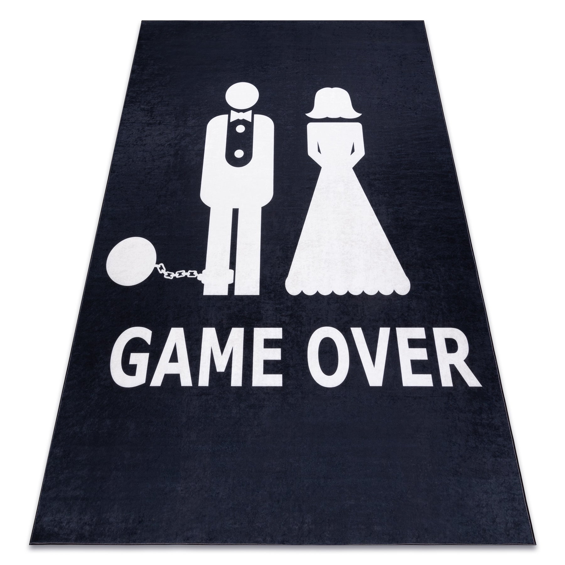 Dywan do prania BAMBINO 2104 'Game over' wesele, ślub, wieczór kawalerski, antypoślizgowy - czarny 120x170 cm