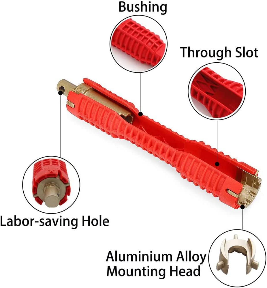 Outil d'installation de robinet et d'évier (8 en 1) Outil de clé de robinet multifonctionnel Outil d'installation d'évier à double tête - 2