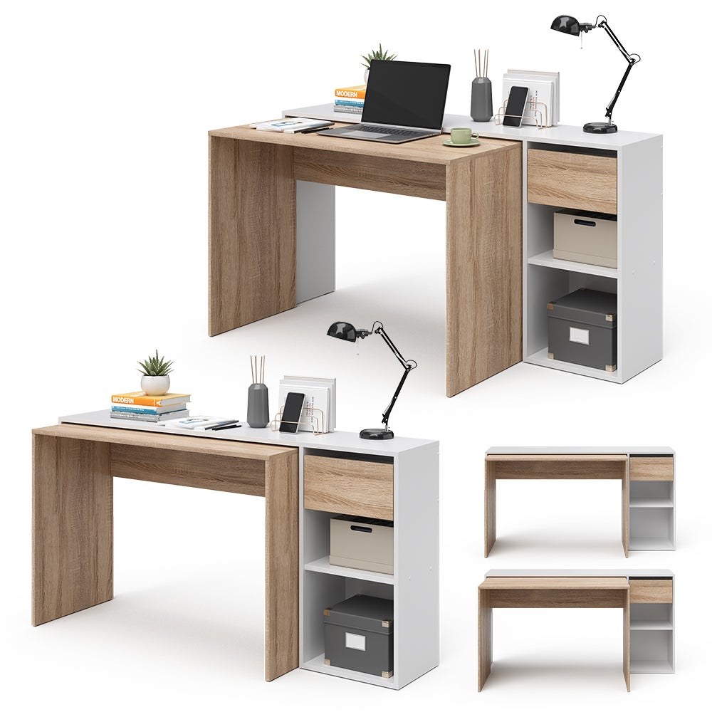 Vicco Bureau Ben, Blanc/Sonoma, 145x46.4cm - 7