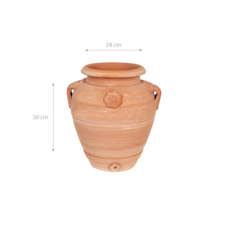 BISCOTTINI Orcino Vaso da giardino in terracotta toscana 28x25x30cm - Vasi Portaombrelli da esterno resistente al gelo - Vaso per ingresso - 2