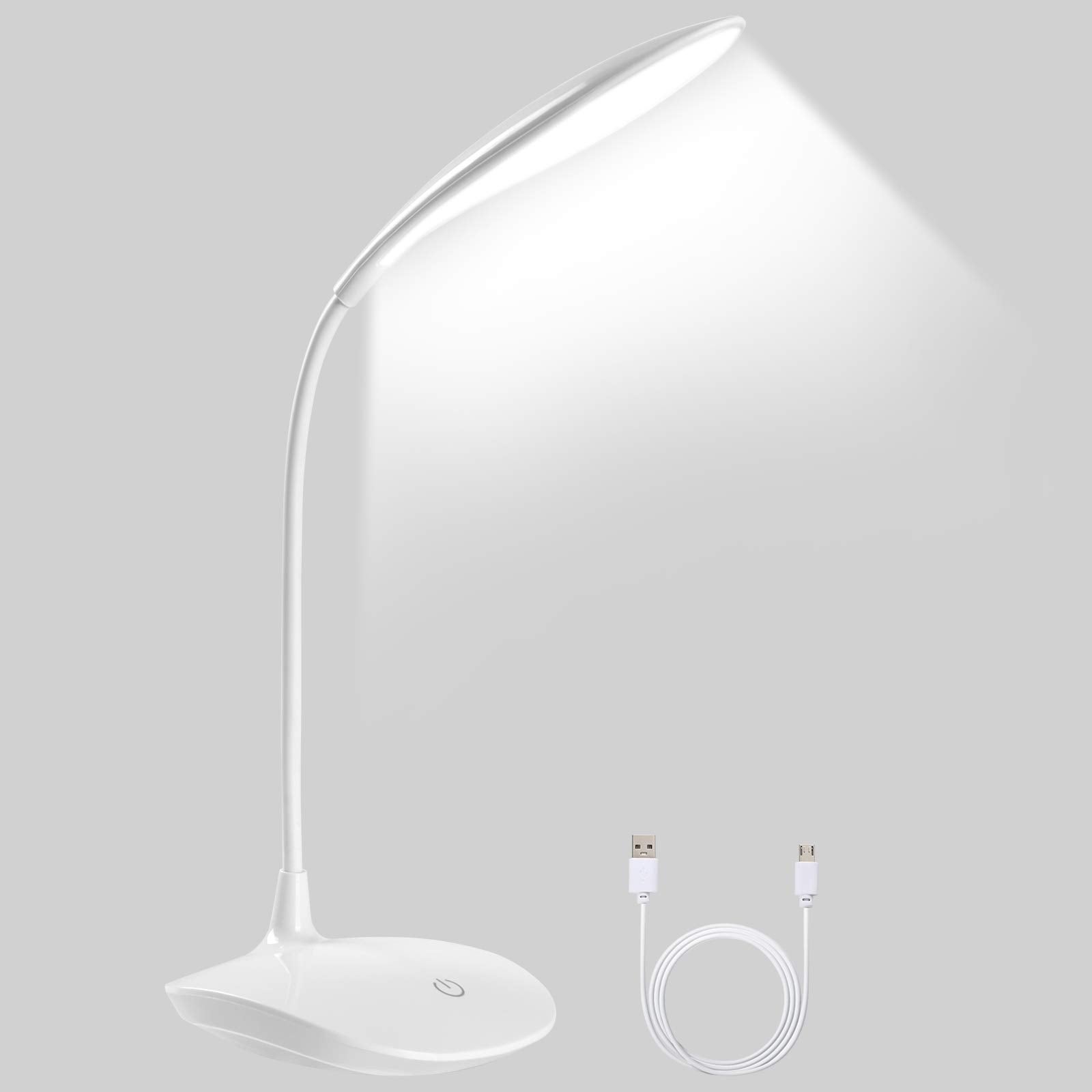 Lampa biurkowa LED, ładowana przez USB i składana lampa LED, elastyczne sterowanie dotykowe, ochrona oczu, elastyczna lampa biurkowa LED 360°