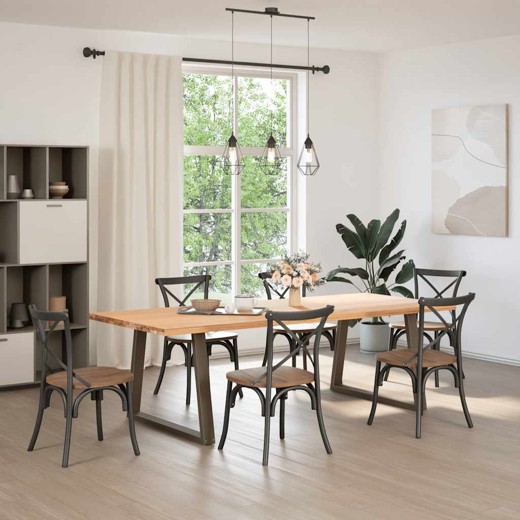 Maison Exclusive - Pieds de table à manger en forme de V, 2 pièces, acier l, 100 x (72-73,3) cm - 2