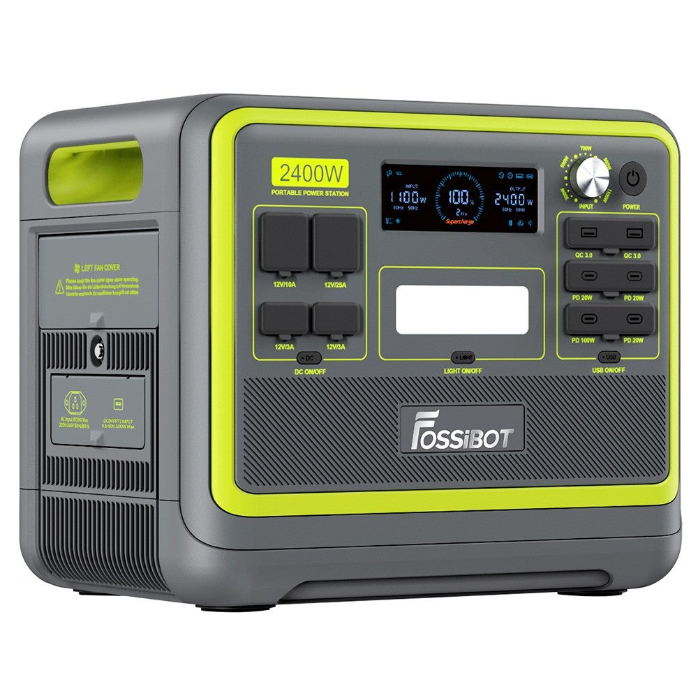 Station d'Énergie Portable FOSSiBOT F2400 2400W, 2048Wh LiFePO4, 16 Sorties - Vert - 2