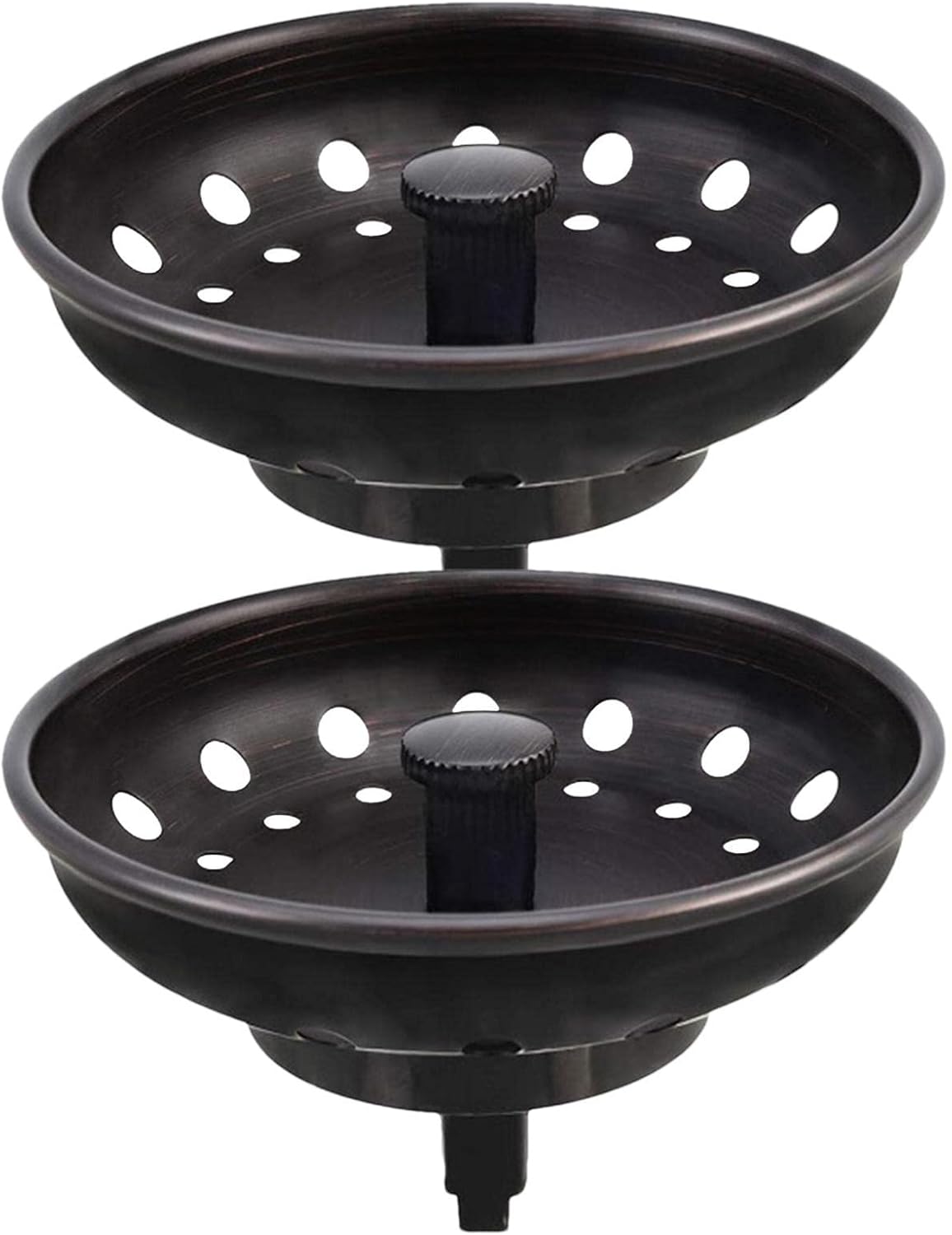 Koszyk na zlew kuchenny z gumy i stali nierdzewnej – nadaje się do mycia w zmywarce – chromowane akcesoria odpływowe – montaż na przycisk