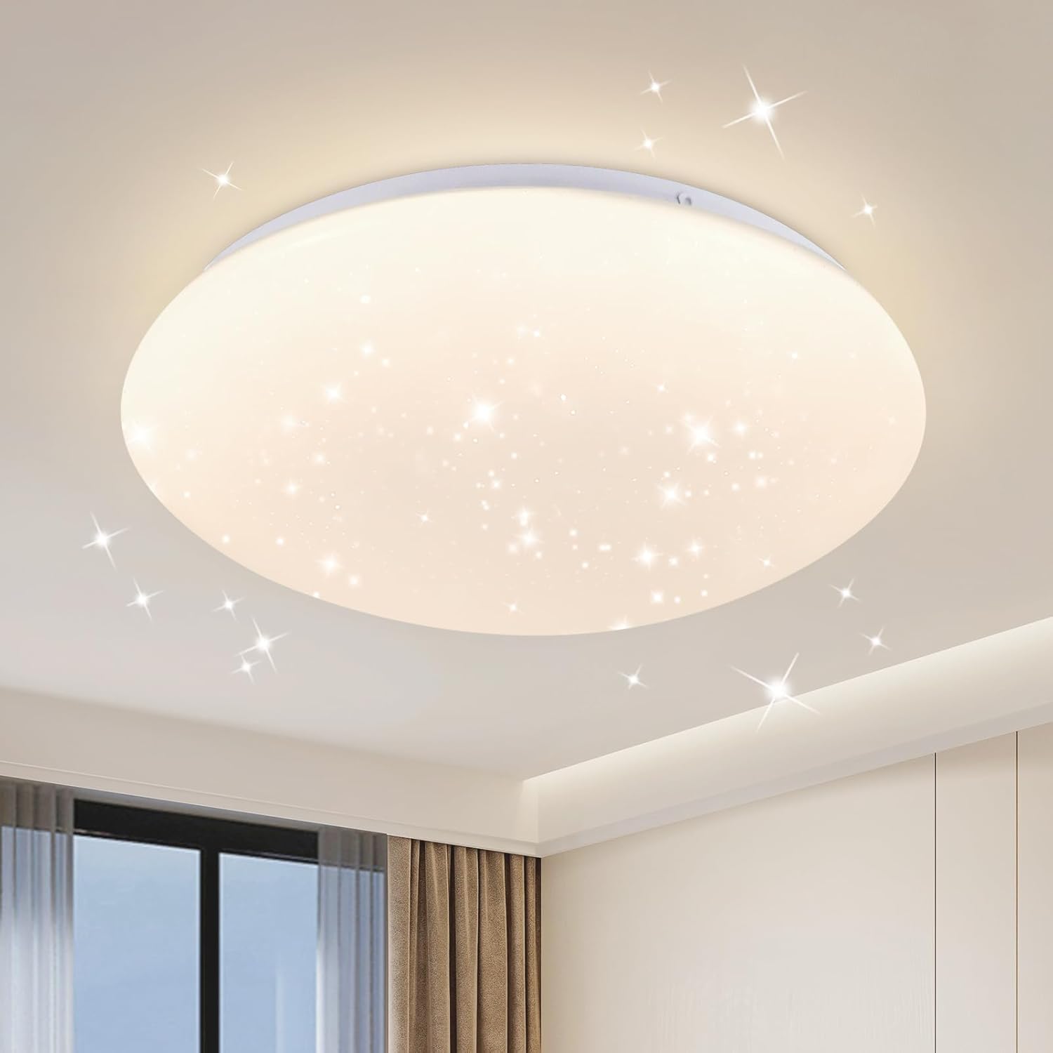 Plafonnier LED Design Arc-en-ciel Et Nuage – Télécommande, 3 Couleurs, 48W, Pour Chambre D'enfant