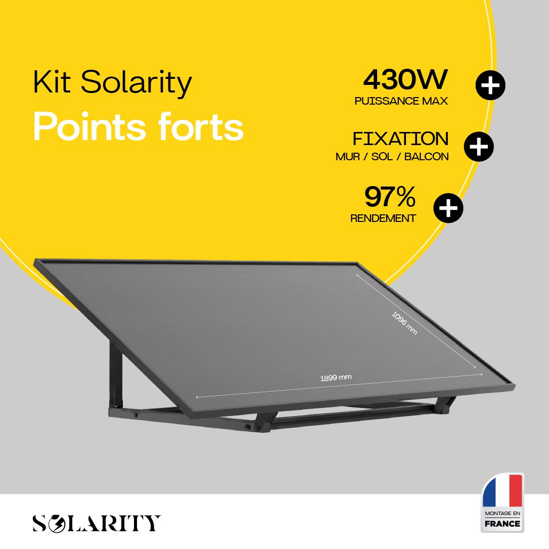 3 Stations Solaires 1200W Solarity plug and play- Branchez sur Prise 220V - Mono & Triphasé - Pour Maison et Appartement - Pose au Sol, Mur, Balcon… - 3