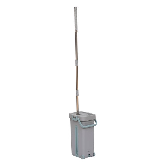 Rinse Clean Set Mop E Secchio Con Stripper A Pedale, Rotazione 360° E Cestello In Acciaio, Teste In Cotone E Secchio Con Ruote, Per Pavimenti Splendenti
