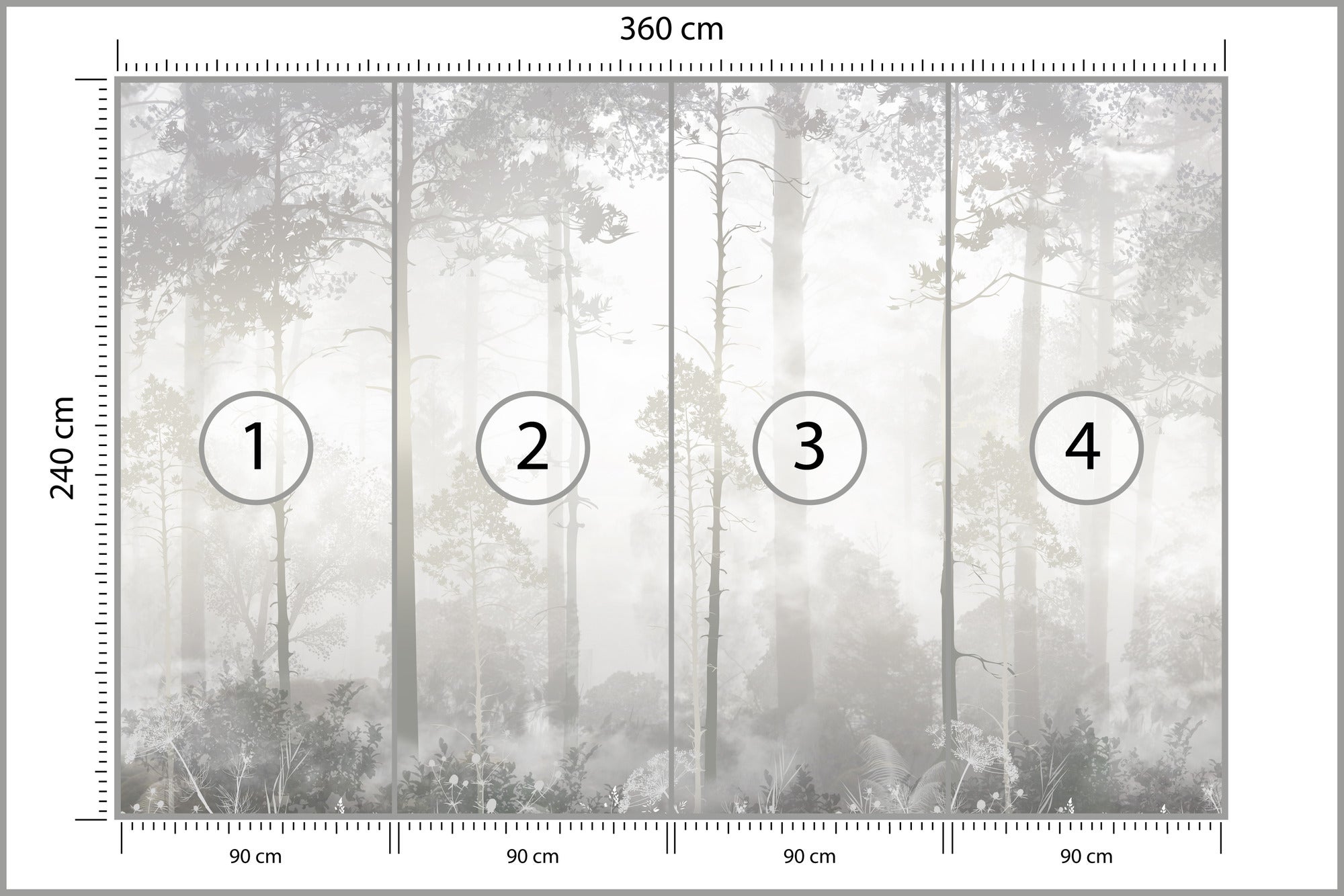 Vlieseline Papel Pintado Fotografia Para Habitación FOREST Trees Vintage Style 360cm x 240cm - 2