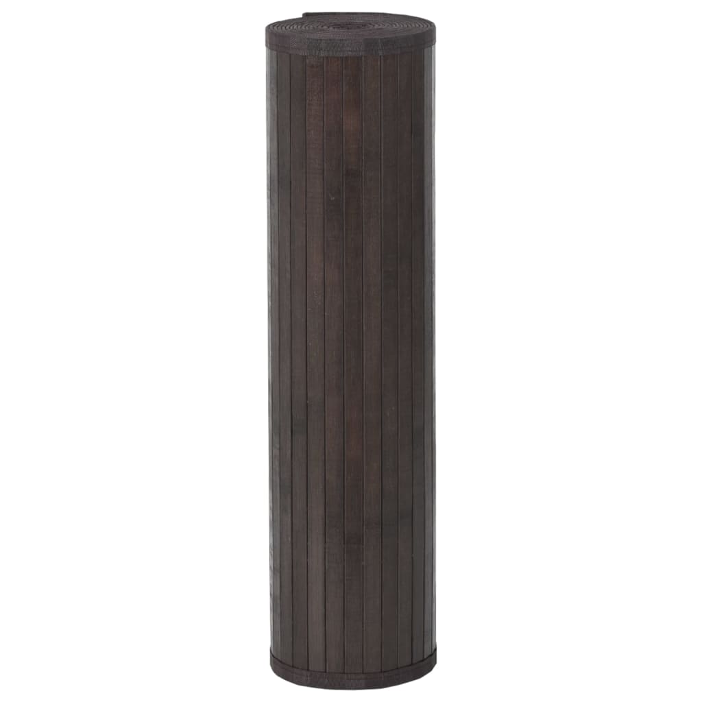 Tapis rectangulaire marron foncé 60x500 bambou - 3