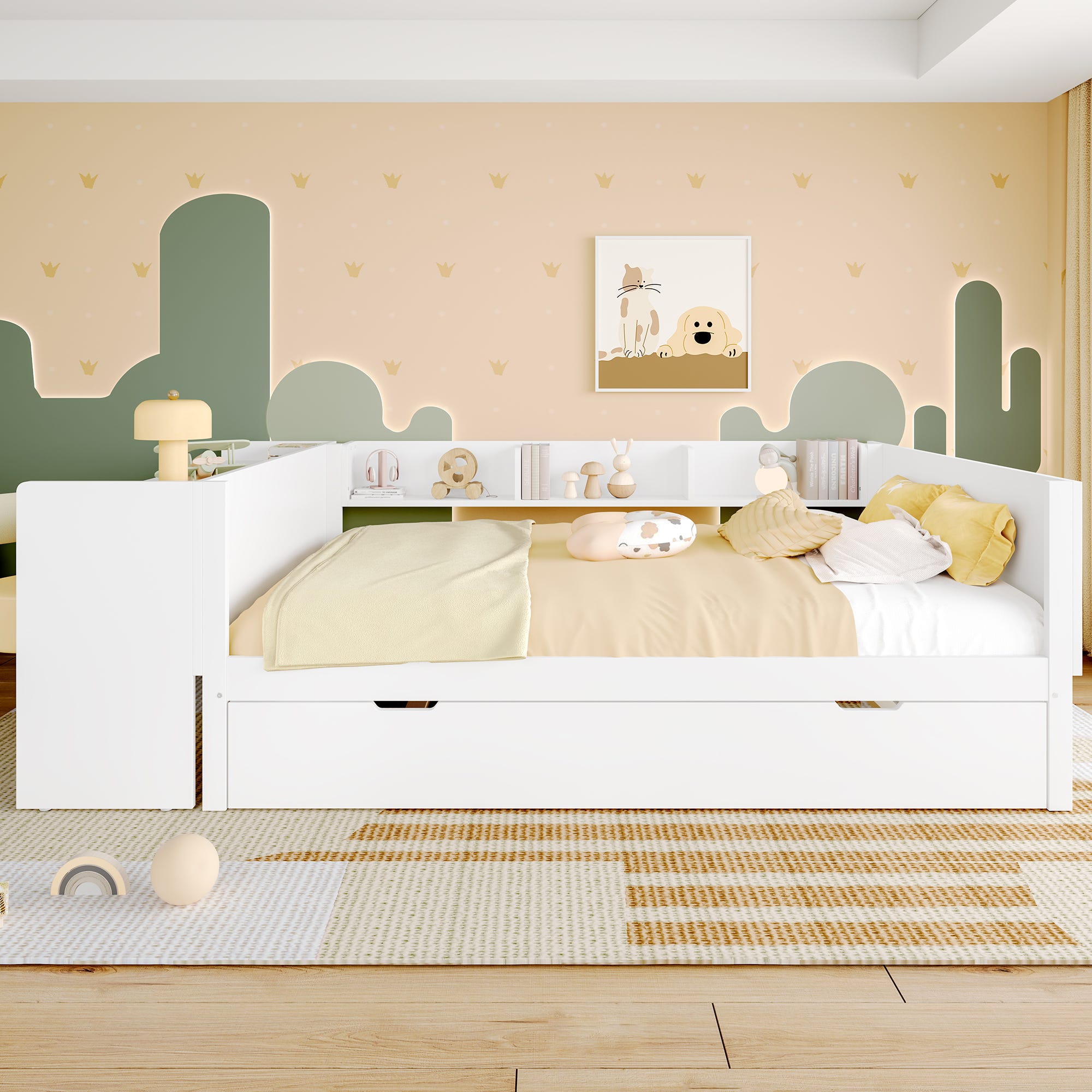 Homestyle4u Lit mezzanine pour enfant 90 x 200 cm avec sommier à lattes Homestyle4u Lit mezzanine pour enfant 90 x 200 cm avec sommier à lattes