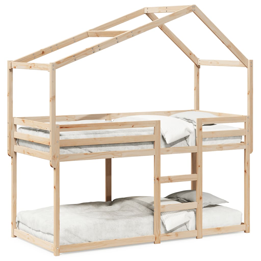 Lit superposé avec toit 75x190 cm bois de pin massif - 2