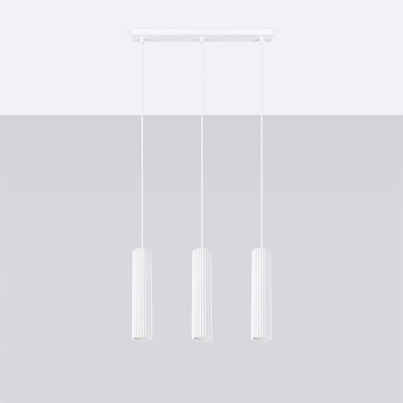 Lampa wisząca GLOOW 3L biały LED 4000K - 45x6.5x98cm Sollux