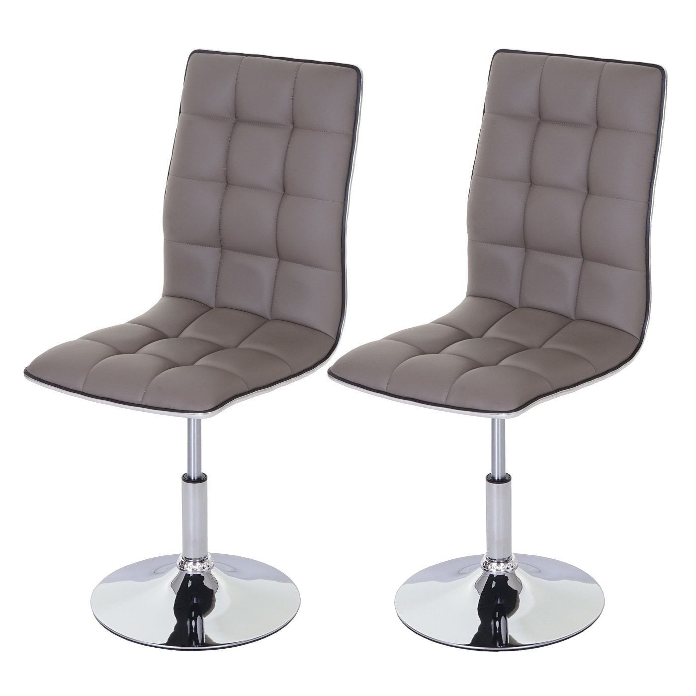 Chaise De Bar Moderne En Velours Gris Réglable En Hauteur  Lot De 2 Palerme 30040375