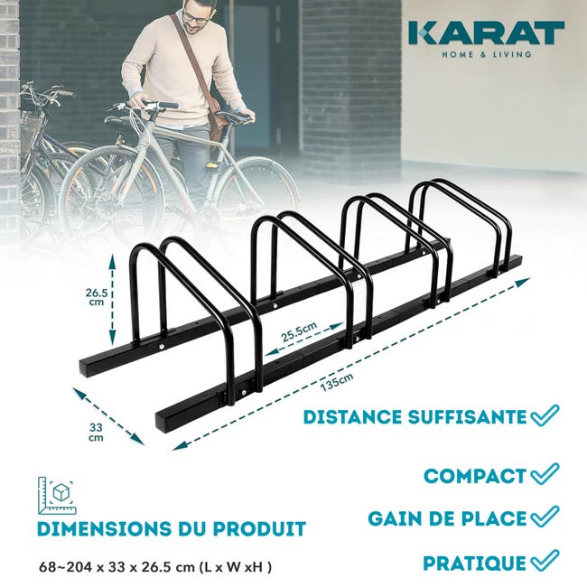 Portabicicletas Linus Para montaje en suelo o pared Negro Para