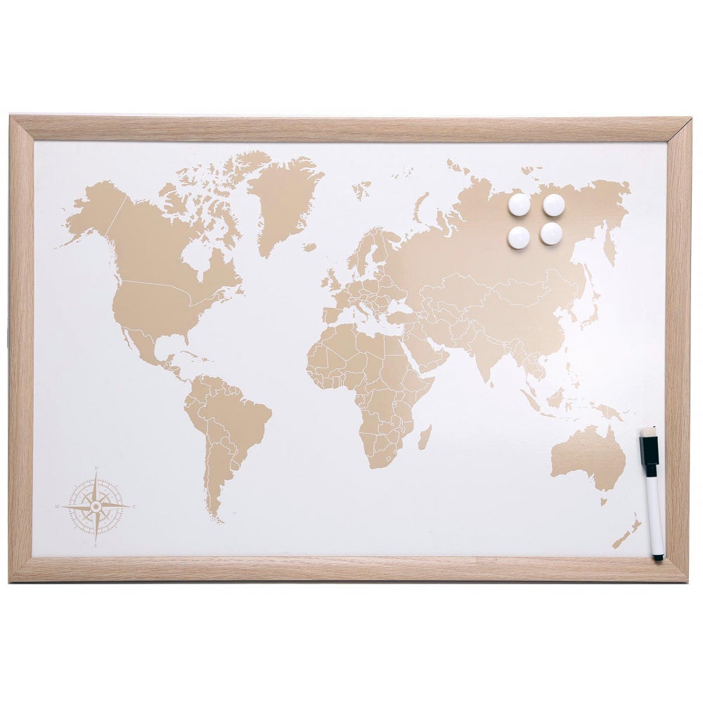 Pele Mele Magnetique Tableau Magnétique Carte Du Monde 60x40cm