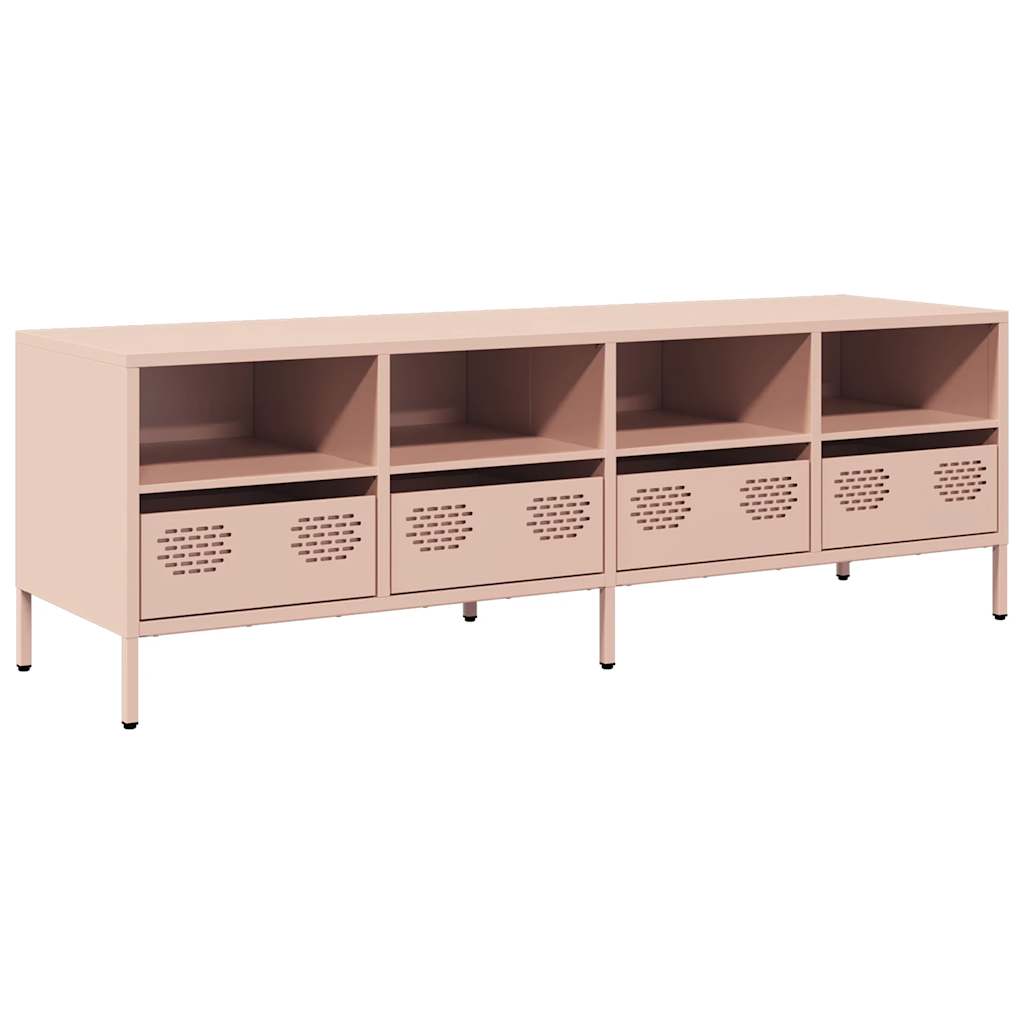 Meuble TV HOMCOM Banc TV Industriel 119cm - 2 Meubles Avec Étagères Réglables, Acier Noir