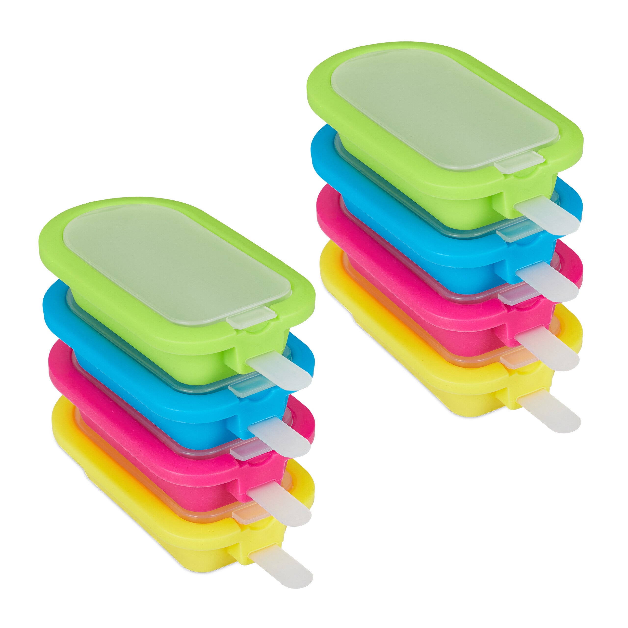 Molde De Silicona Para Helados Caseros - Pack De 2, Antiadherente, Fácil De Limpiar, Rosa (18.2x9.1x2.3 Cm)