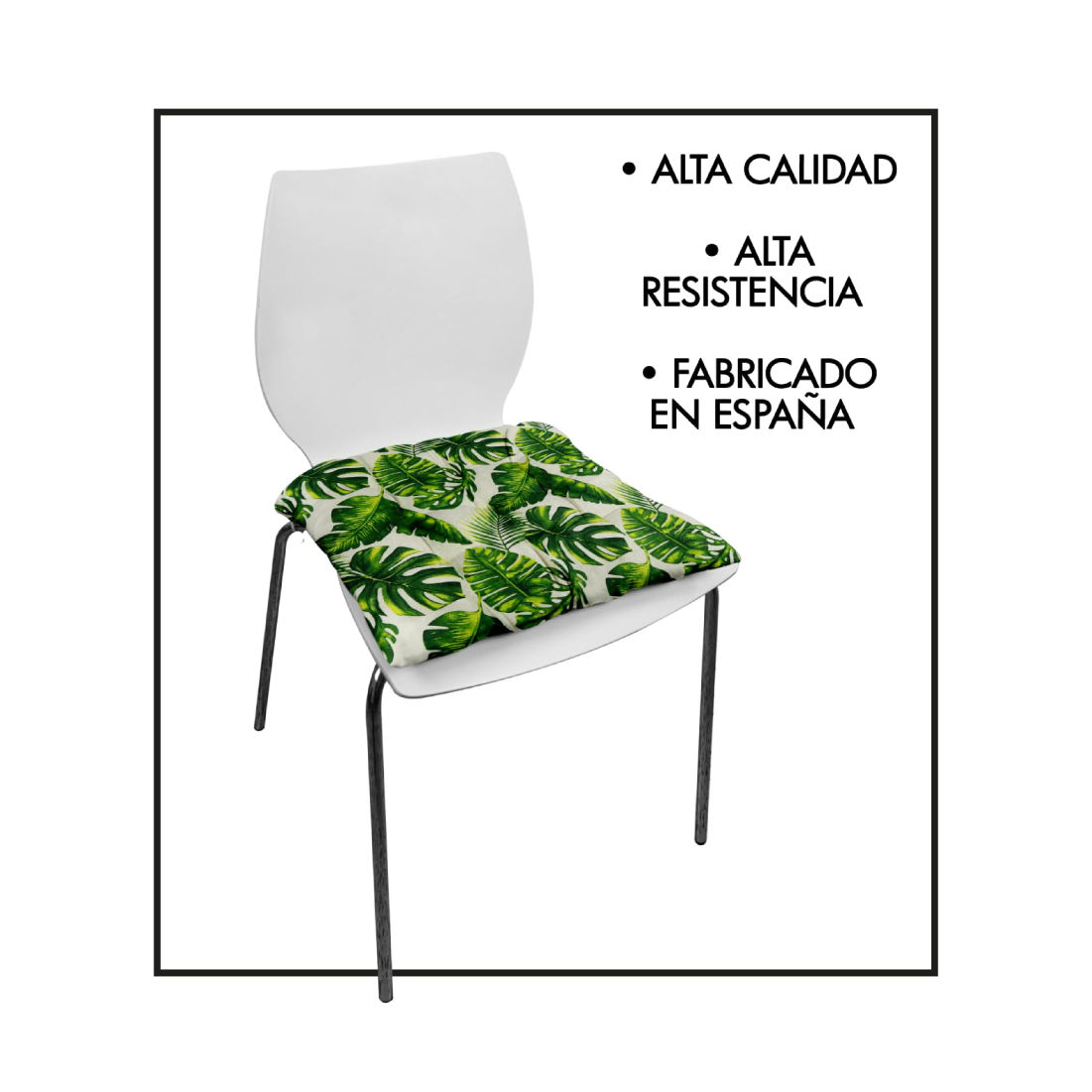 Cojines 9 pespuntes para sillas 40x40x7,5cm (Hoja Verde) Pack de 6 Unidades - Chely Intermarket - 5