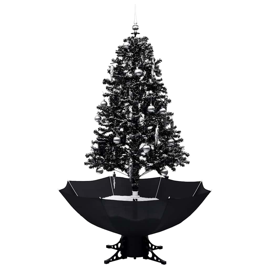 Choinka sypiąca śniegiem, podstawa parasolowa, czarna, 170 cm - 2