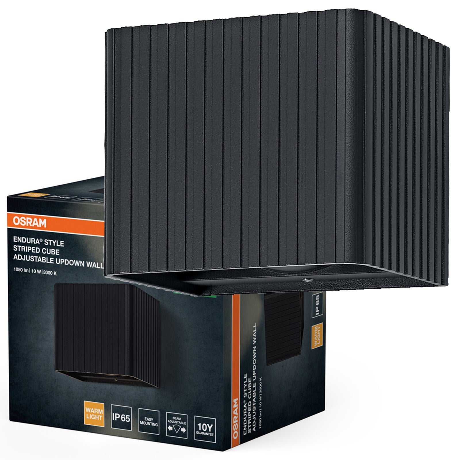 Kinkiet Ogrodowy Osram Lampa Elewacyjna Zewnętrzna LED 15W 330lm 3000K Ciepła biel Szary IP65 1 szt.