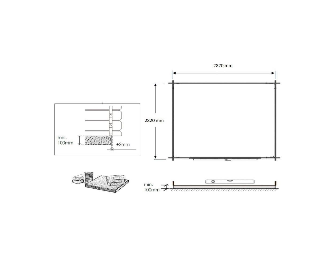 Abri de jardin en bois - 9m2 - 3x3m - Ep. 28mm - Couleur: naturel - DOM530 - ALTANKA - 4