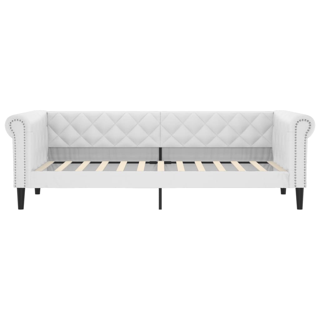 Sofá-cama 100x200 cm couro artificial branco vidaXL - 4