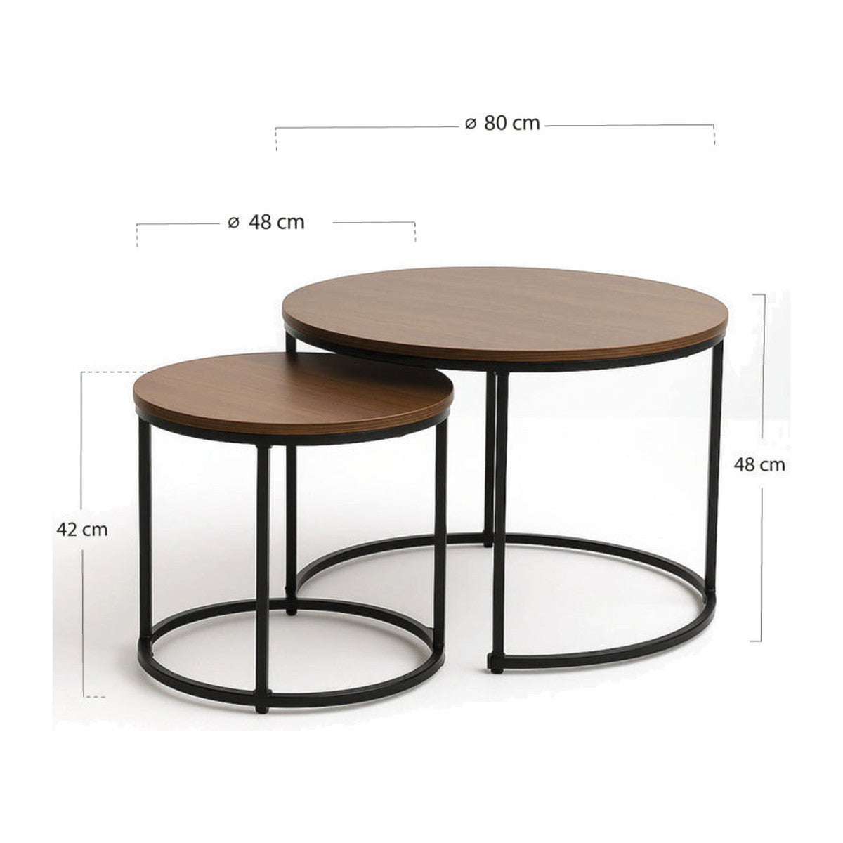 Essenza Conjunto De 2 Mesas Renty Center, Madera Oscura , Leroy Merlin