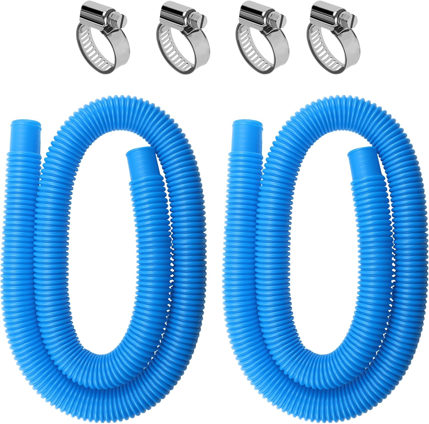 Wąż basenowy 1,5 m do basenów naziemnych, wąż zamienny do pompy basenowej, akcesoria do filtrów basenowych (niebieski), 2 szt.