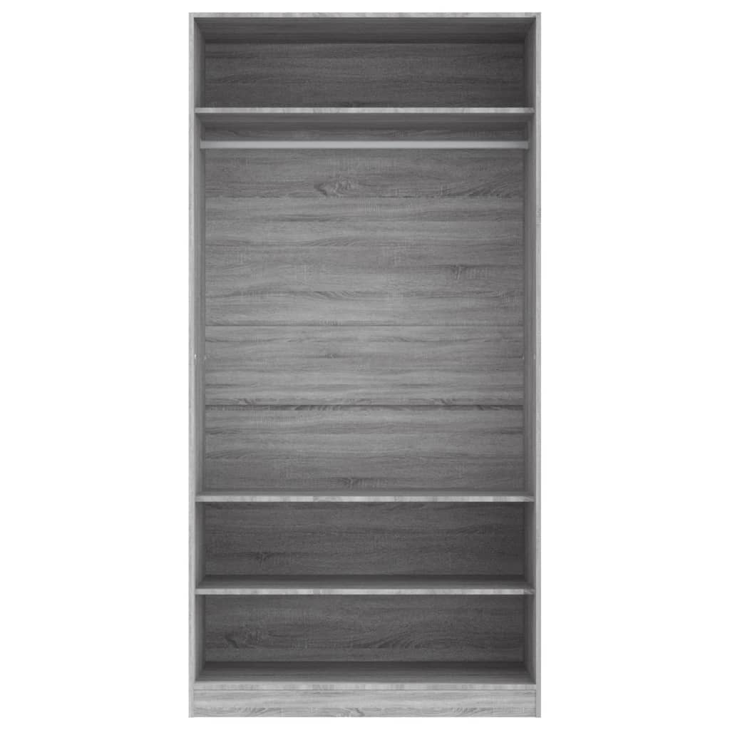 Garde-robe sonoma gris 100x50x200 cm bois d'ingénierie - 5