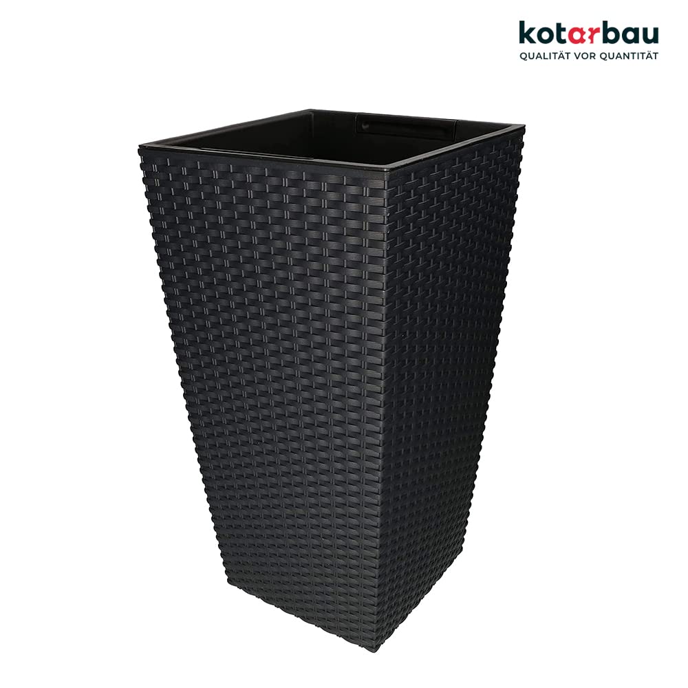 Doniczka rattan osłona donica antracyt 610 + wkład - KOTARBAU - 6