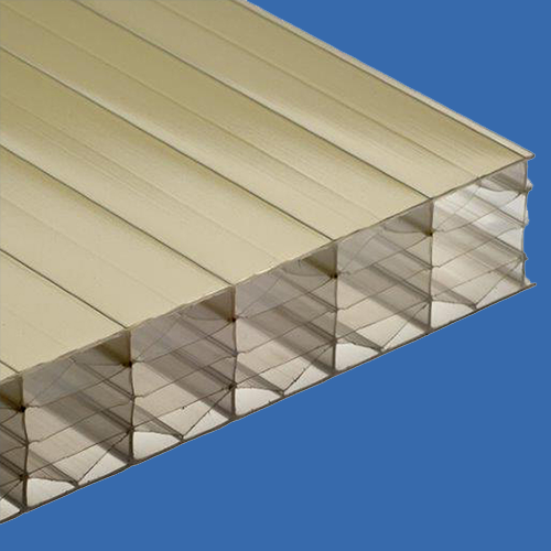 5 PLAQUES POLYCARBONATE ALVEOLAIRE ANTI-CHALEUR - EP.32MM GOLD - 3,00M X 1,25M