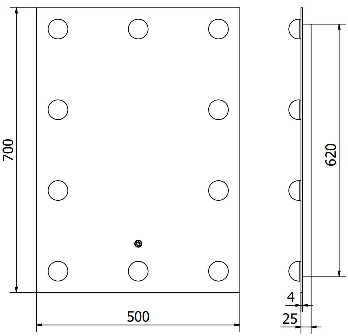 Mexen Dona lustro łazienkowe podświetlane 50 x 70 cm, LED 6000K, antypara - 9818-050-070-611-00 - 6