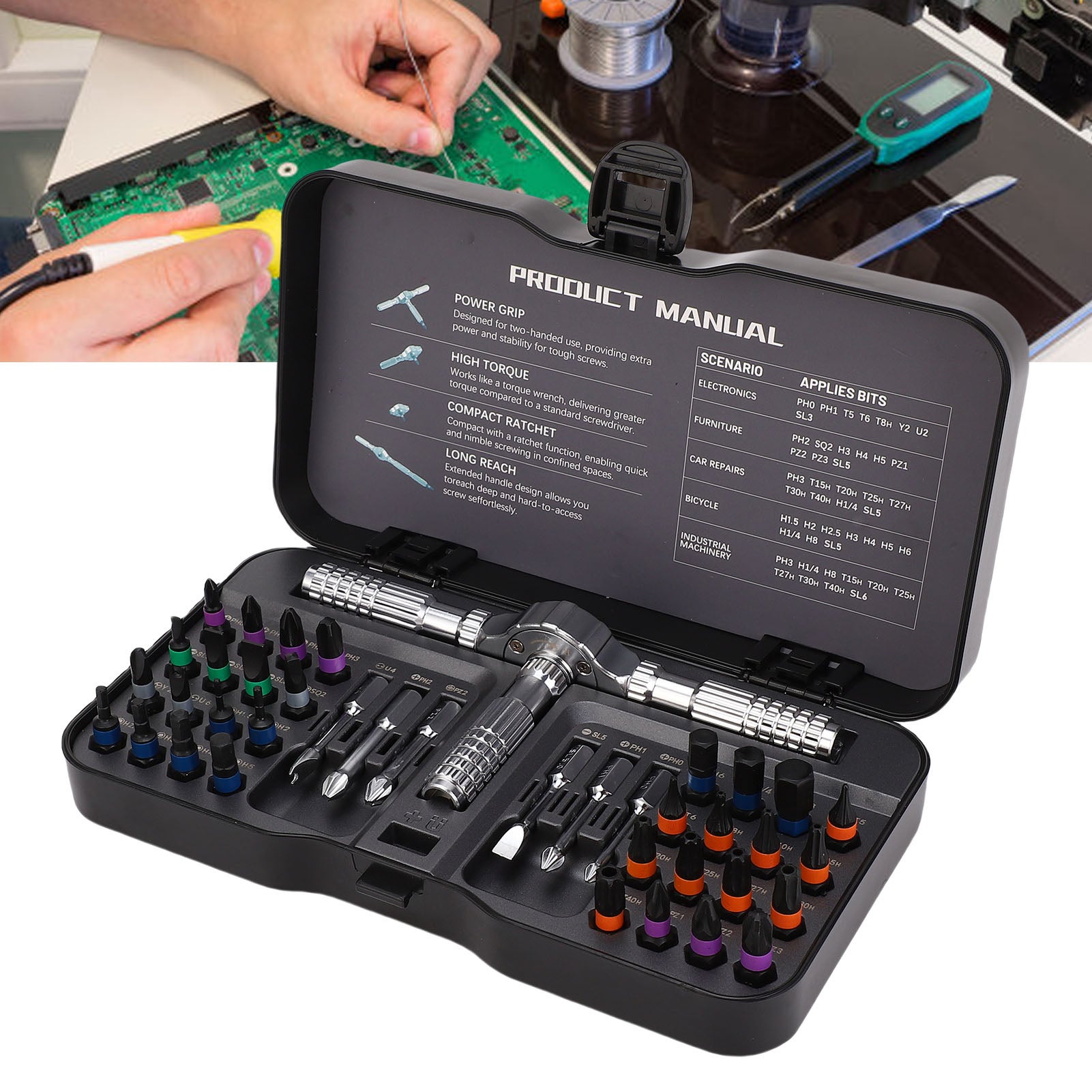 Retoo Jeu De 8 Clés Mixtes 8-24 Mm à Cliquet - Clés Combinées Chromées Vanadium Avec Sac De Rangement