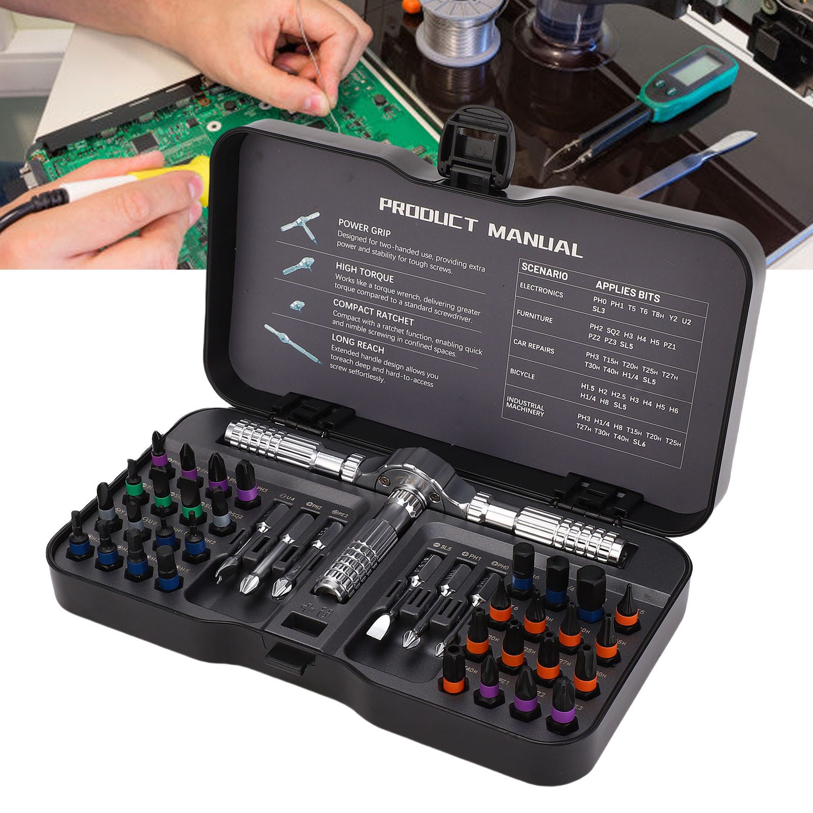 Retoo Jeu De 8 Clés Mixtes 8-24 Mm à Cliquet - Clés Combinées Chromées Vanadium Avec Sac De Rangement