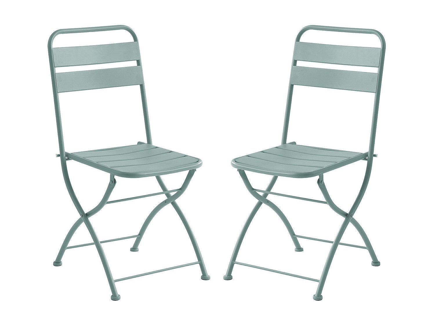 Zestaw 2 krzeseł ogrodowych składanych z metalu - Migdałowa zieleń - MIRMANDE marki MYLIA
