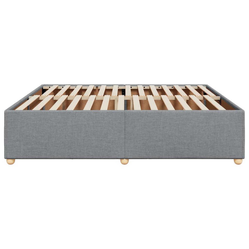 Cadre de lit sans matelas gris clair 200x200 cm tissu - 5
