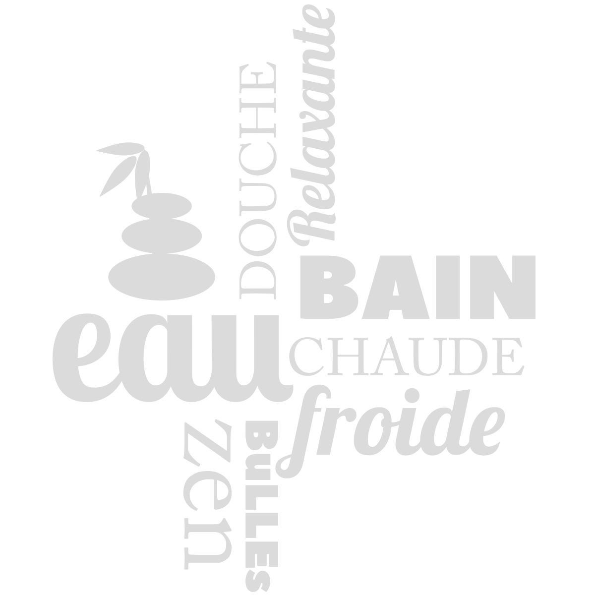 Adesivo porta di doccia Douche zen - Sticker adesivo - adesivi murali - 85x70cm - 4