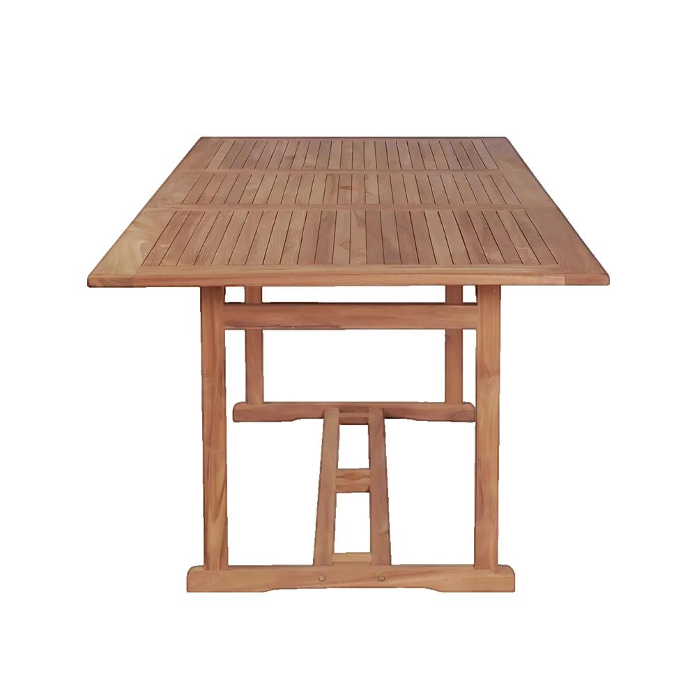 Table de jardin extensible rectangulaire en Bois Marron - 3