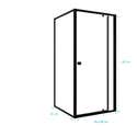 Puerta de ducha pivotante extensible 69/80x185cm y panel lateral 90 ...
