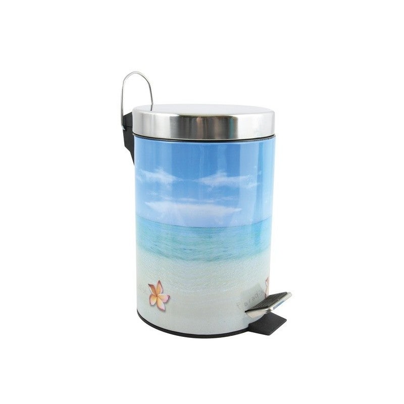Poubelle à Pédale INOX Miroir 3L - MSV, Idéale Salle De Bain Et Cuisine