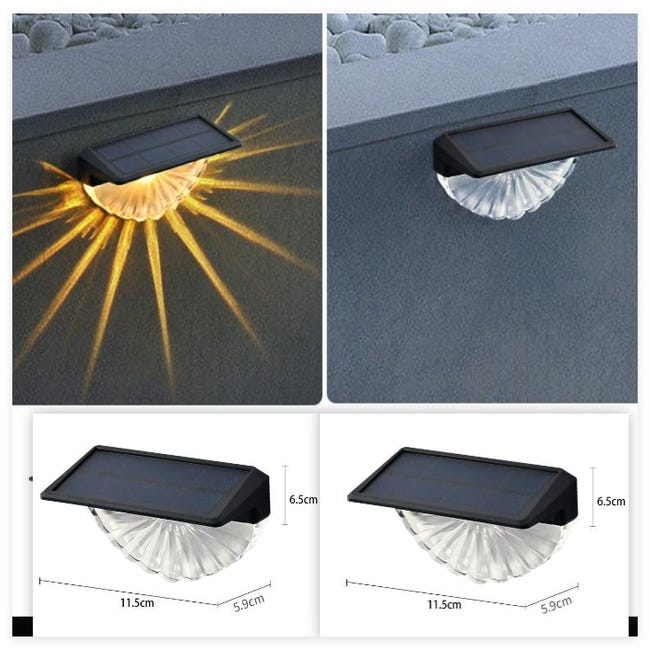 Luci Solari Per Scale – 8 Pezzi, LED Bicolore, IP67, Impermeabili, Con Sensore Automatico On/off