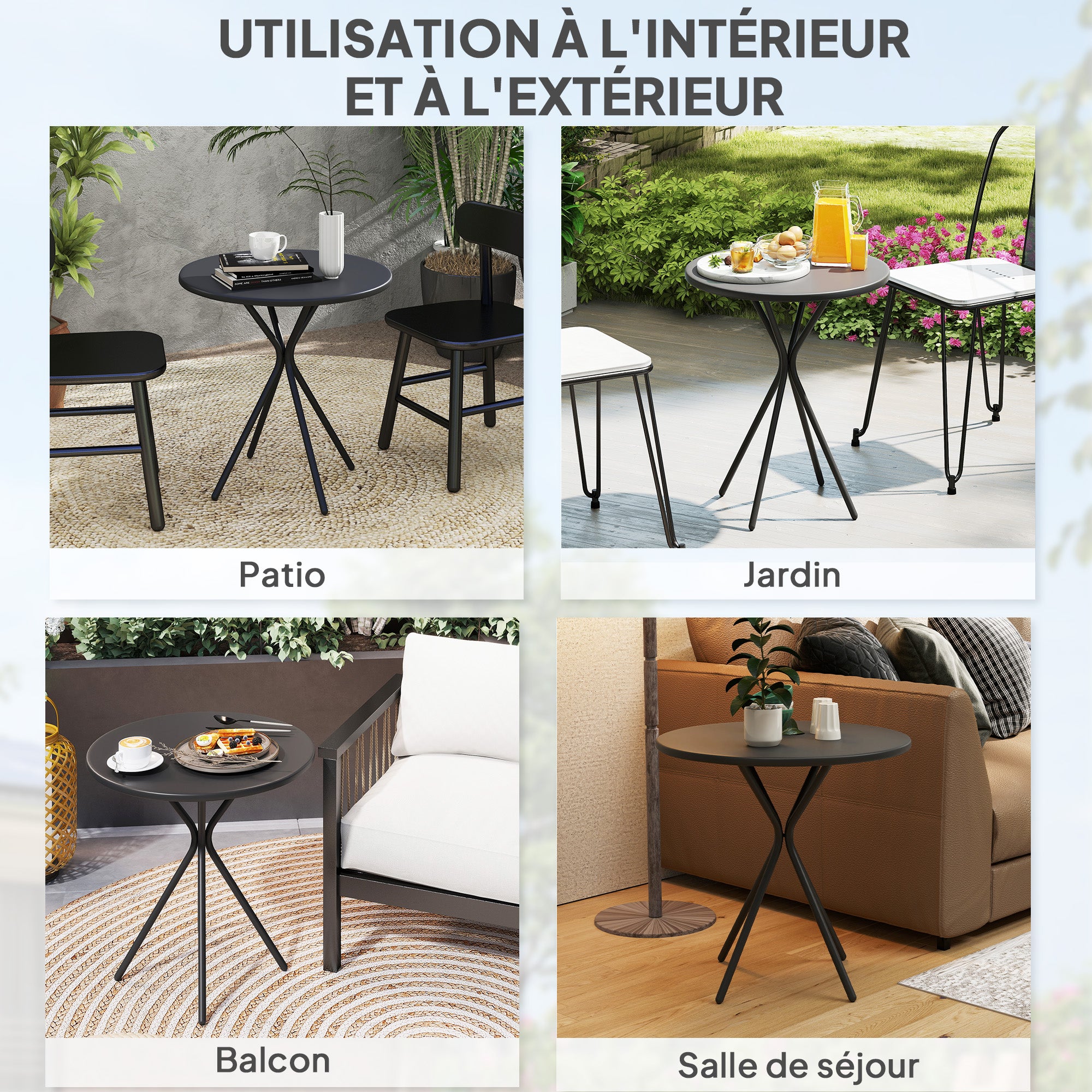 Table de jardin Acier Outsunny - 6