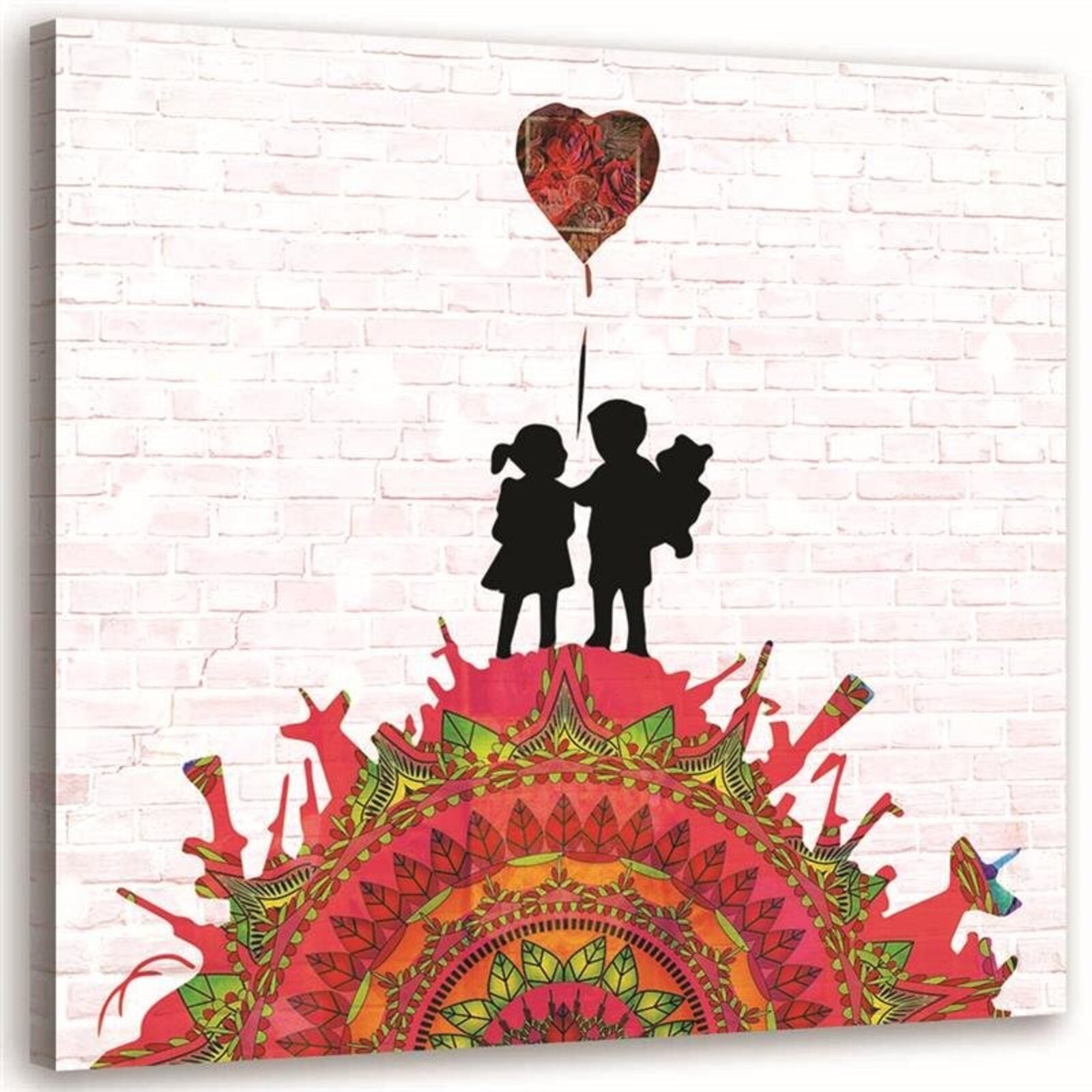 Obraz, Mural Banksy - dzieci na wzgórzu broni 40x40