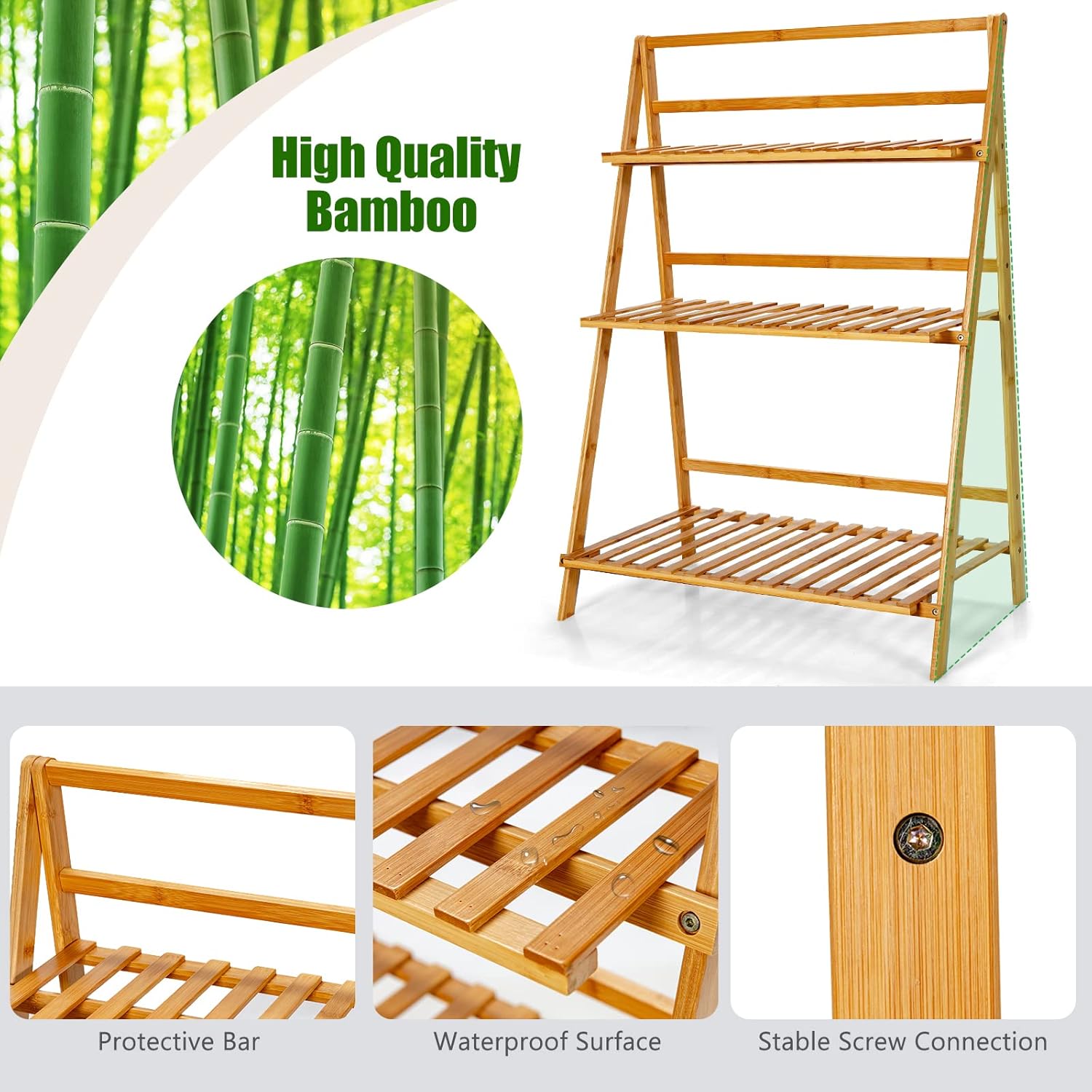 CCYKXA Confezione Da 12 Supporti Rotondi Per Piante, Supporto In Canna Di Bambù, Tutore In Plastica Con 12 Fori Telaio Di Supporto Per Fagioli Pomodori Cetrioli E Piante Rampicanti 89538941