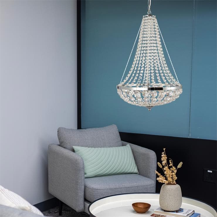 GRÄNSÖ-Lustre 2 lumières Métal/cristal Ø40cm - - 3